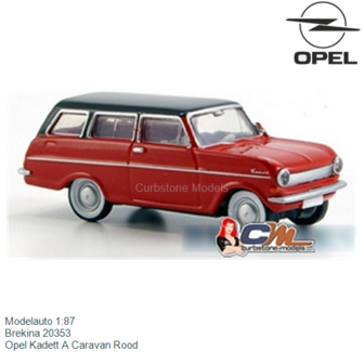 Modelauto 1:87 | Brekina 20353 | Opel Kadett A Caravan Rood