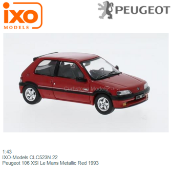 1:43 | IXO-Models CLC523N.22 | Peugeot 106 XSI Le Mans Metallic Red 1993