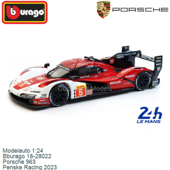 Modelauto 1:24 | Bburago 18-28022 | Porsche 963 | Penske Racing 2023