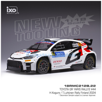 Modelauto 1:18 | IXO-Models 18RMC212B.22 | Toyota Gazoo GR Yaris Rally2 2024 #44 - T.Luhtinen - H.Kogure