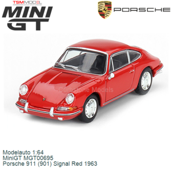 Modelauto 1:64 | MiniGT MGT00695 | Porsche 911 (901) Signal Red 1963