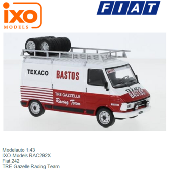 Modelauto 1:43 | IXO-Models RAC292X | Fiat 242 | TRE Gazelle Racing Team