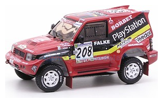 Modelauto 1:43 | Skid SKM99025 | Mitsubishi Pajero Evo 1999 #208 - J.Kleinschmidt - T.Th&ouml;rner