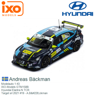 Modelauto 1:43 | IXO-Models GTM158B | Hyundai Elantra N TCR | Target srl 2021 #19 - A.B&amp;#228;ckman