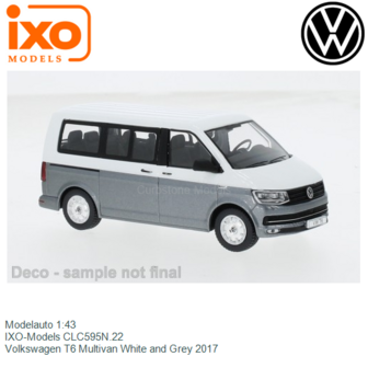 Modelauto 1:43 | IXO-Models CLC595N.22 | Volkswagen T6 Multivan White and Grey 2017