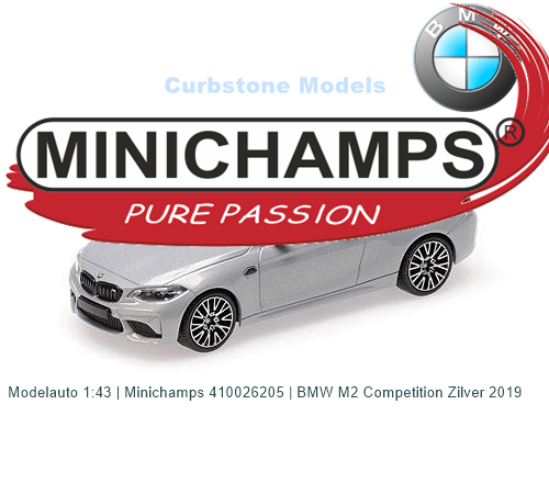 Modelauto 1:43 | Minichamps 410026205 | BMW M2 Competition Zilver 2019