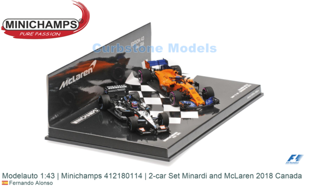 Modelauto 1:43 | Minichamps 412180114 | 2-car Set Minardi and McLaren 2018 Canada