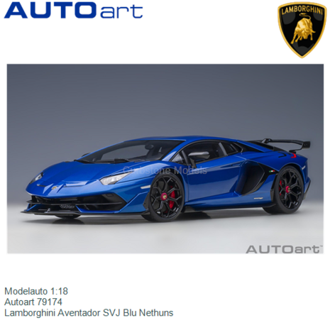 chef cache Haat Modelauto 1:18 | Autoart 79174 | Lamborghini Aventador SVJ Blu Nethuns