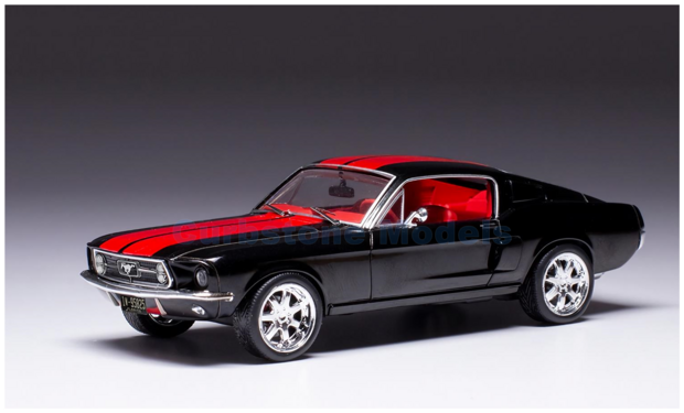 salami ik heb het gevonden draagbaar Modelauto 1:43 | IXO-Models CLC478N.22 | Ford Mustang Fastback Black and  Red 1967