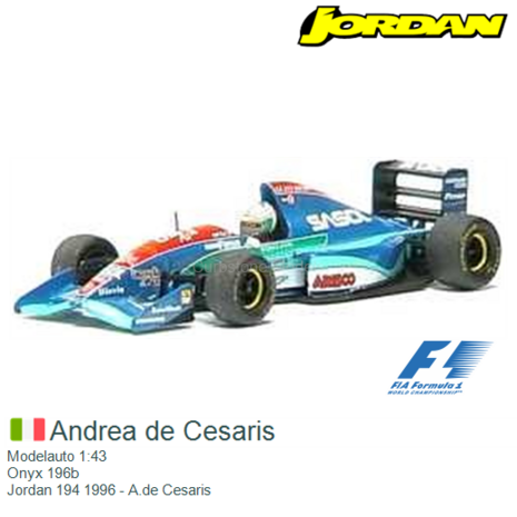 Modelauto 1:43 | Onyx 196b | Jordan 194 1996 - A.de Cesaris