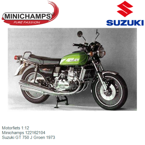 Motorfiets 1:12 | Minichamps 122162104 | Suzuki GT 750 J Groen 1973