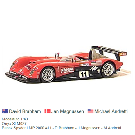 Modelauto 1:43 | Onyx XLM037 | Panoz Spyder LMP 2000 #11 - D.Brabham - J.Magnussen - M.Andretti