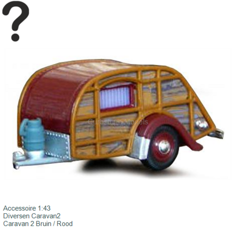 Accessoire 1:43 | Diversen Caravan2 | Caravan 2 Bruin / Rood