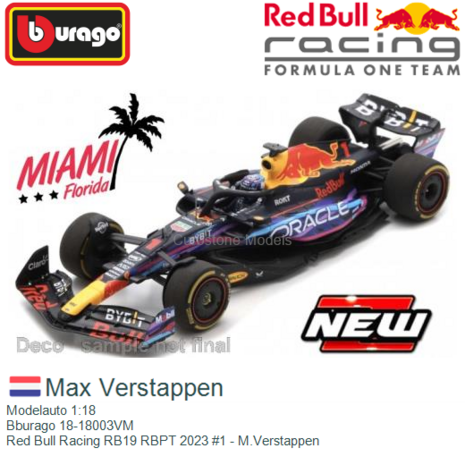 Burago Red Bull RB19 - 2023 - #1 M. Verstappen 1:18