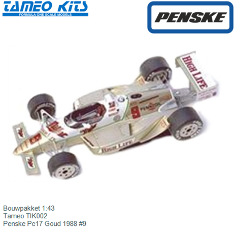 Bouwpakket 1:43 | Tameo TIK002 | Penske Pc17 Goud 1988 #9