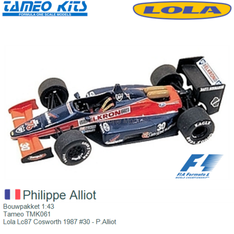 Bouwpakket 1:43 | Tameo TMK061 | Lola Lc87 Cosworth 1987 #30 - P.Alliot