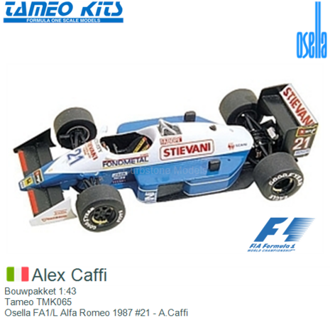 Bouwpakket 1:43 | Tameo TMK065 | Osella FA1/L Alfa Romeo 1987 #21 - A.Caffi