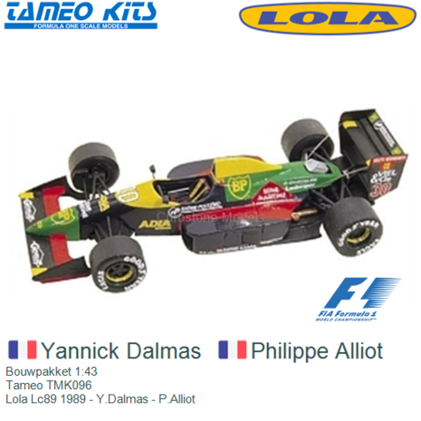 Bouwpakket 1:43 | Tameo TMK096 | Lola Lc89 1989 - Y.Dalmas - P.Alliot