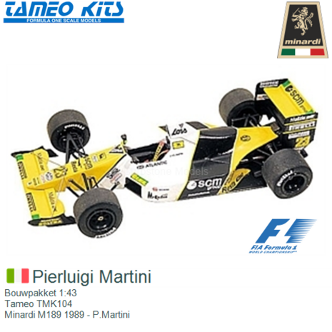 Bouwpakket 1:43 | Tameo TMK104 | Minardi M189 1989 - P.Martini