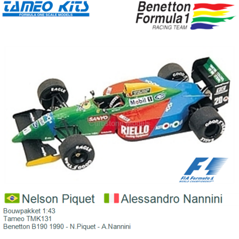 Bouwpakket 1:43 | Tameo TMK131 | Benetton B190 1990 - N.Piquet - A.Nannini