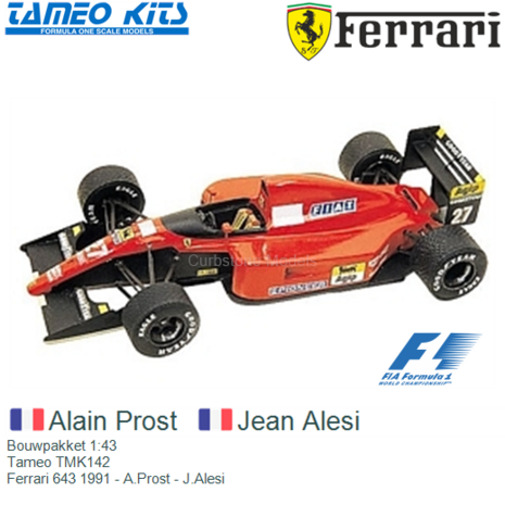 Bouwpakket 1:43 | Tameo TMK142 | Ferrari 643 1991 - A.Prost - J.Alesi