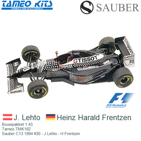 Bouwpakket 1:43 | Tameo TMK182 | Sauber C13 1994 #30 - J.Lehto - H.Frentzen