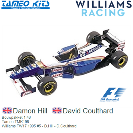 Bouwpakket 1:43 | Tameo TMK198 | Williams FW17 1995 #5 - D.Hill - D.Coulthard