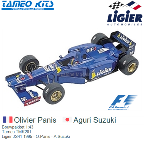 Bouwpakket 1:43 | Tameo TMK201 | Ligier JS41 1995 - O.Panis - A.Suzuki