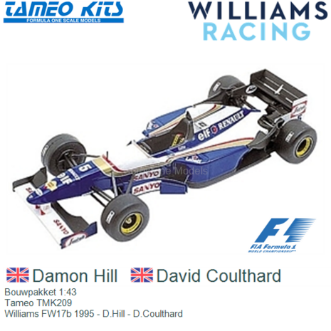 Bouwpakket 1:43 | Tameo TMK209 | Williams FW17b 1995 - D.Hill - D.Coulthard