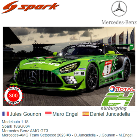 Modelauto 1:18 | Spark 18SG064 | Mercedes Benz AMG GT3 | Mercedes 