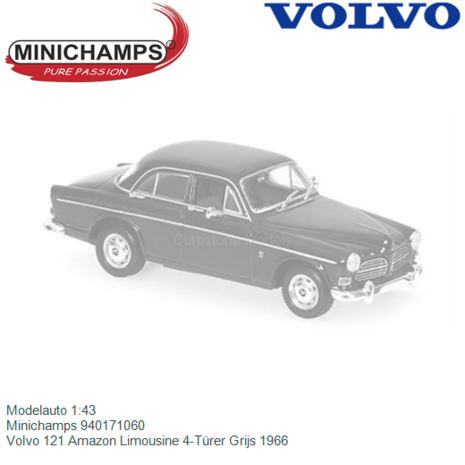 Modelauto 1:43 | Minichamps 940171060 | Volvo 121 Amazon Limousine 4-Türer Grijs 1966