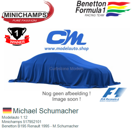 Modelauto 1:12 | Minichamps 517952101 | Benetton B195 Renault 1995 - M.Schumacher