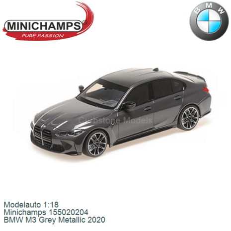 Modelauto 1:18 | Minichamps 155020204 | BMW M3 Grey Metallic 2020