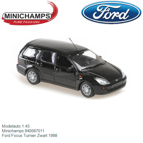 Modelauto 1:43 | Minichamps 940087011 | Ford Focus Turnier Zwart 1998