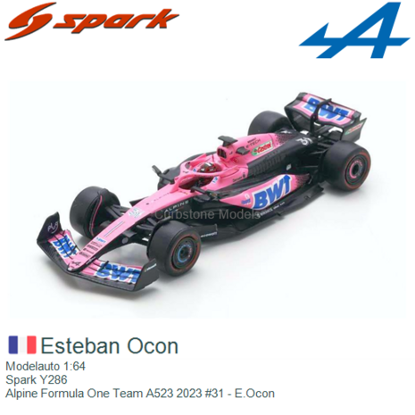 Modelauto 1:64 | Spark Y286 | Alpine Formula One Team A523 2023 #31 - E.Ocon