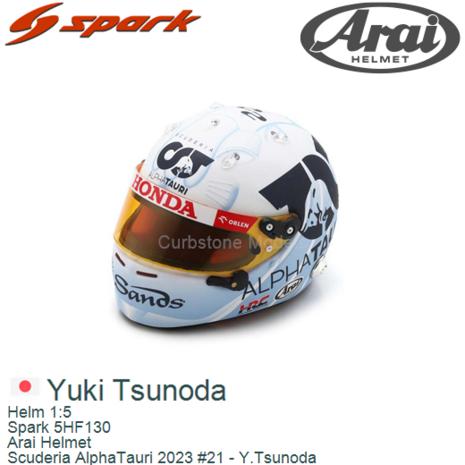 Helm 1:5 | Spark 5HF130 | Arai Helmet | Scuderia AlphaTauri 2023 #21 - Y.Tsunoda