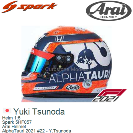 Helm 1:5 | Spark 5HF057 | Arai Helmet | AlphaTauri 2021 #22 - Y.Tsunoda