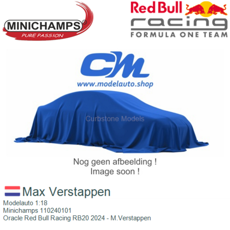 Modelauto 1:18 | Minichamps 110240101 | Oracle Red Bull Racing RB20 2024 - M.Verstappen