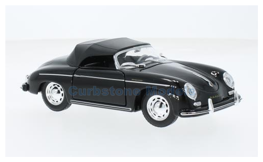 Modelauto 1:24 | Welly 24106H-BLACK | Porsche 356 A Speedster Black