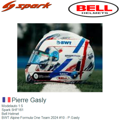 Modelauto 1:5 | Spark 5HF161 | Bell Helmet | BWT Alpine Formula One Team 2024 #10 - P.Gasly