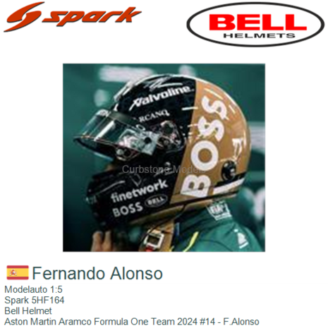 Modelauto 1:5 | Spark 5HF164 | Bell Helmet | Aston Martin Aramco Formula One Team 2024 #14 - F.Alonso