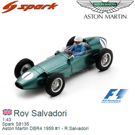 1:43 | Spark S8135 | Aston Martin DBR4 1959 #1 - R.Salvadori