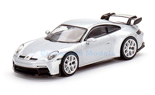 Modelauto 1:64 | MiniGT MGT00390 | Porsche 911 GT3 (992) GT Silver Metallic 2022