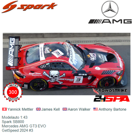 Modelauto 1:43 | Spark SB800 | Mercedes AMG GT3 EVO | GetSpeed 2024 #3