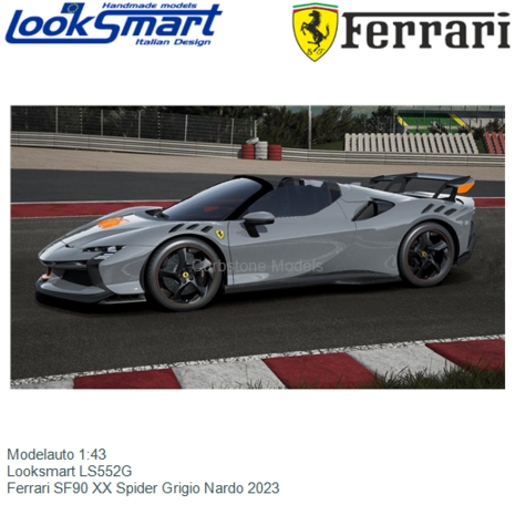 Modelauto 1:43 | Looksmart LS552G | Ferrari SF90 XX Spider Grigio Nardo 2023