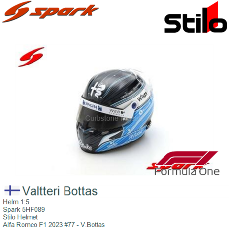 Helm 1:5 | Spark 5HF089 | Stilo Helmet | Alfa Romeo F1 2023 #77 - V.Bottas