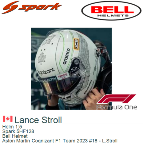 Helm 1:5 | Spark 5HF128 | Bell Helmet | Aston Martin Cognizant F1 Team 2023 #18 - L.Stroll