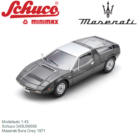 Modelauto 1:43 | Schuco S43U00056 | Maserati Bora Grey 1971