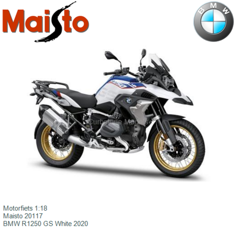 Motorfiets 1:18 | Maisto 20117 | BMW R1250 GS White 2020