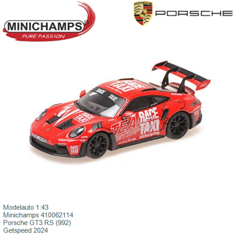 Modelauto 1:43 | Minichamps 410062114 | Porsche GT3 RS (992) | Getspeed 2024